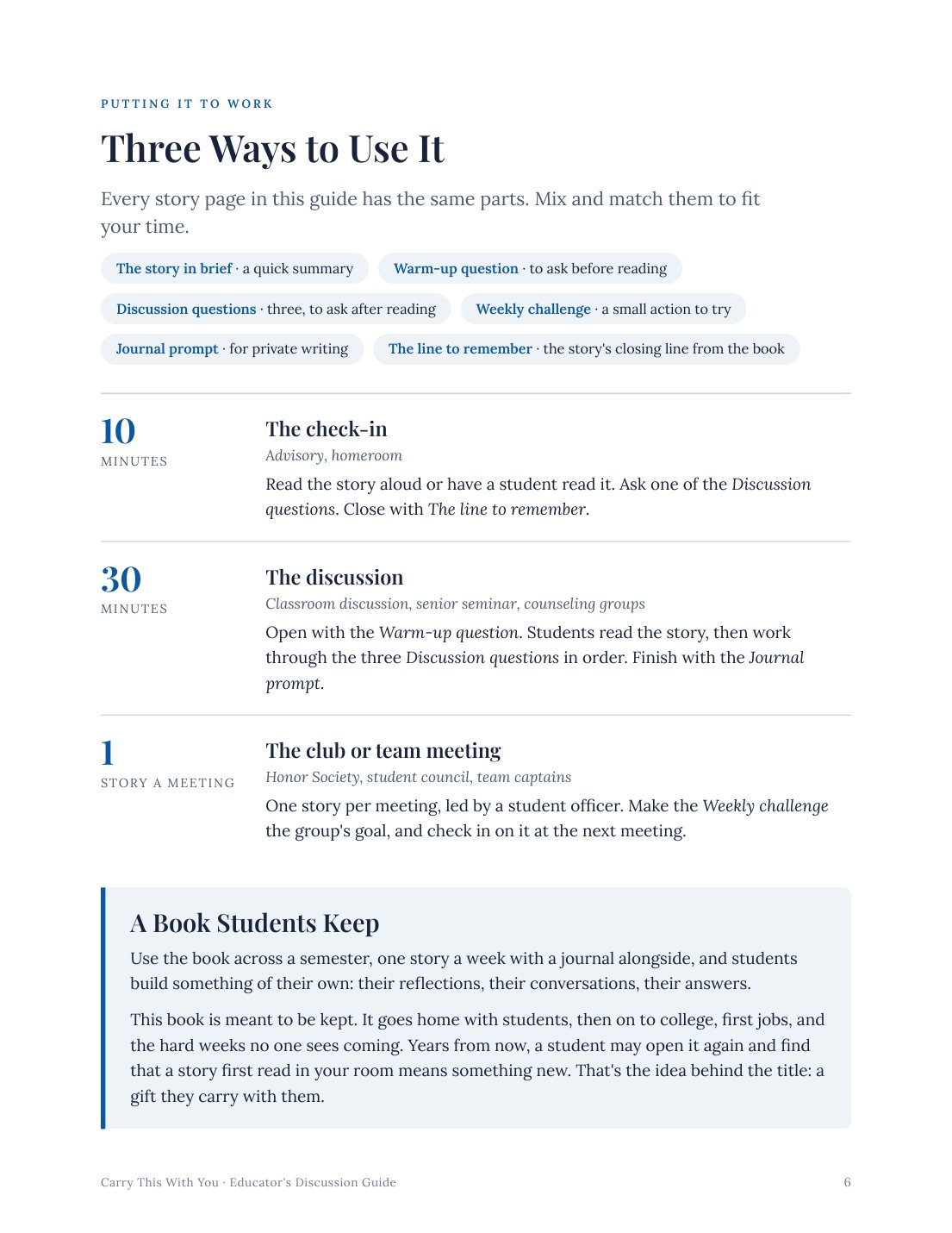 Educator's Discussion Guide, page 6