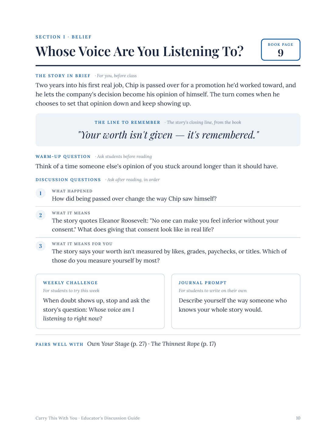 Educator's Discussion Guide, page 10