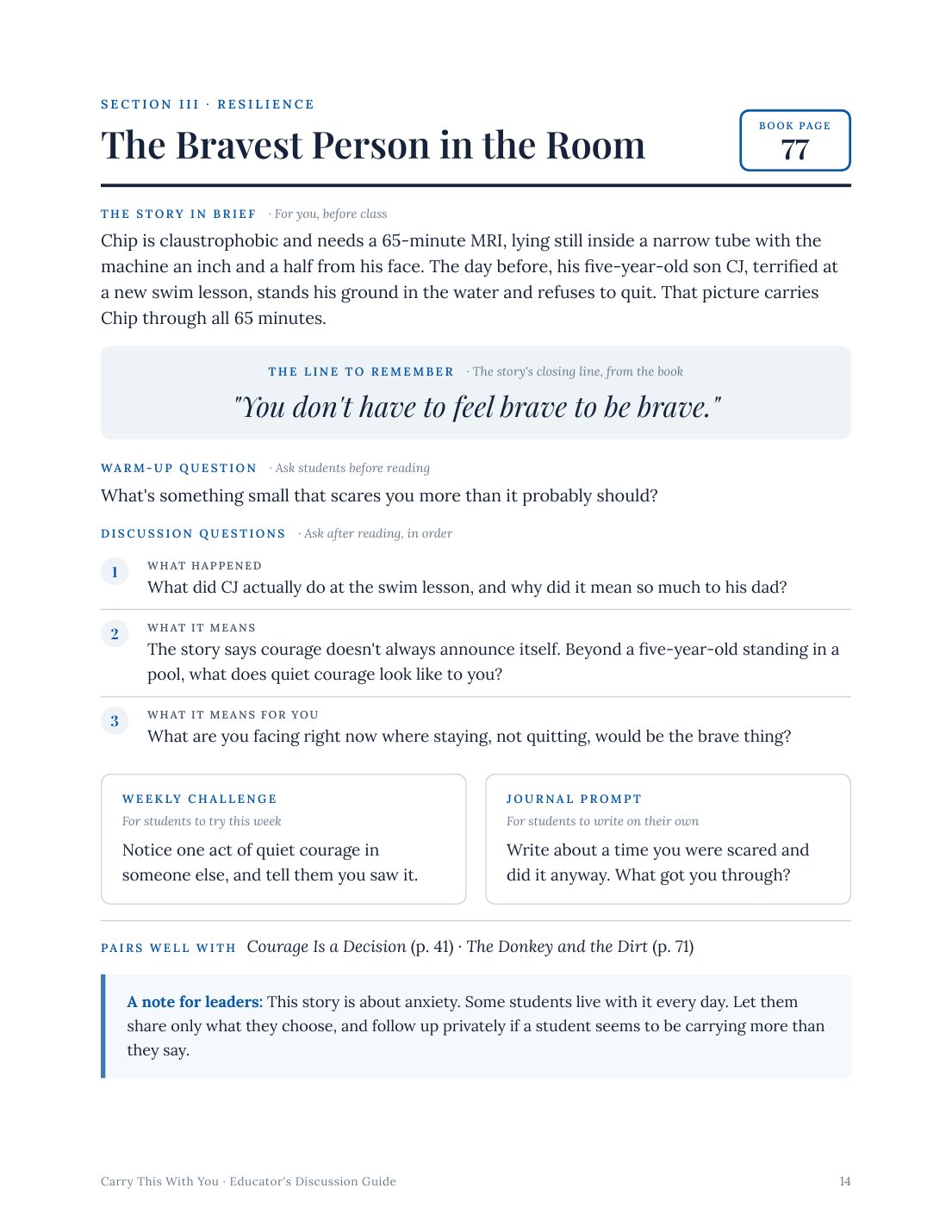 Educator's Discussion Guide, page 14