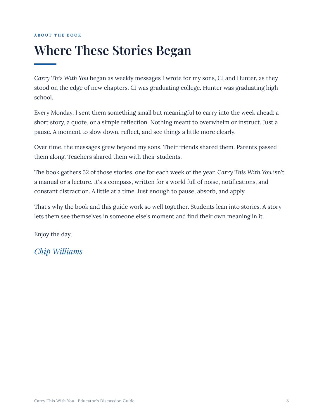 Educator's Discussion Guide, page 3